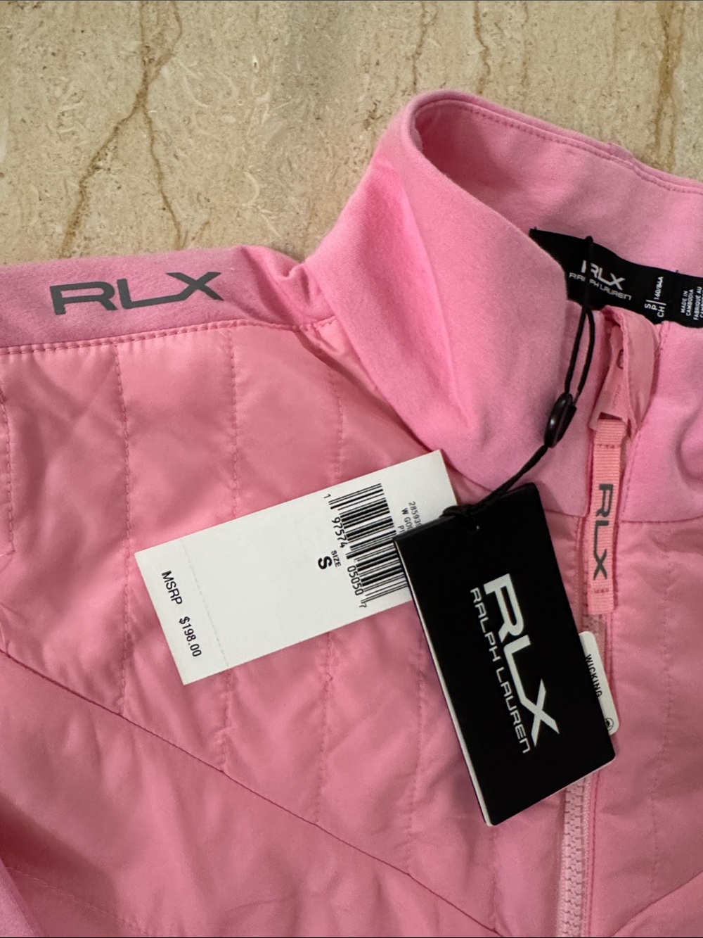 NWT Ralph Lauren RLX Pink Quilted Hybrid Golf Jacket - Picture 4 of 9